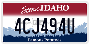 4CJ494U  license plate in ID