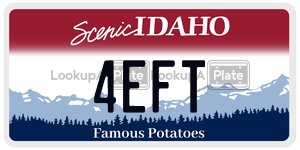 4EFT license plate in Idaho