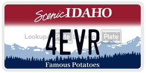 4EVR  license plate in ID