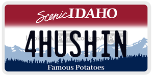 4HUSHIN license plate in Idaho