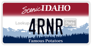 4RNR  license plate in ID