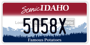 5058X  license plate in ID