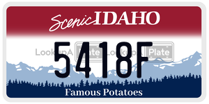 5418F  license plate in ID