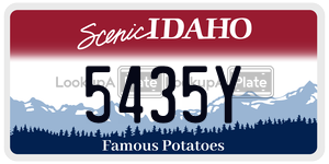 5435Y  license plate in ID