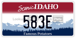 583E  license plate in ID