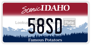 58SD  license plate in ID