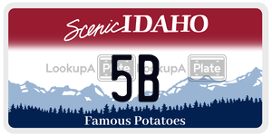 5B  license plate in ID