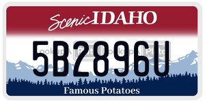 5B2896U license plate in Idaho