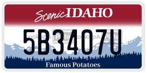 5B3407U  license plate in ID