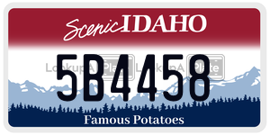 5B4458  license plate in ID