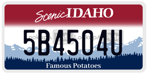 5B4504U  license plate in ID