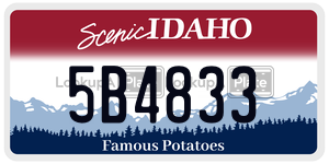 5B4833  license plate in ID