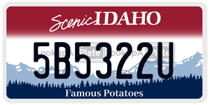 5B5322U  license plate in ID