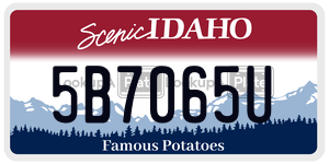 5B7065U  license plate in ID