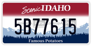 5B77615  license plate in ID