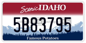 5B83795  license plate in ID