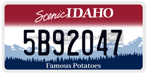 5B92047  license plate in ID