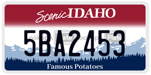 5BA2453  license plate in ID