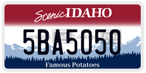 5BA5050  license plate in ID