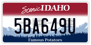 5BA649U  license plate in ID