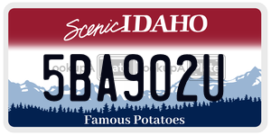 5BA902U  license plate in ID