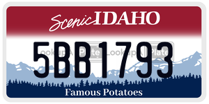 5BB1793  license plate in ID