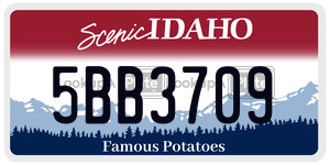 5BB3709  license plate in ID