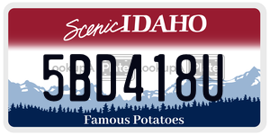 5BD418U  license plate in ID