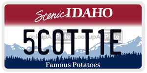 5C0TT1E  license plate in ID