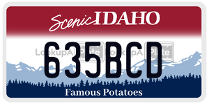 635BCD  license plate in ID