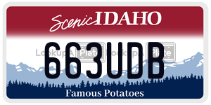 663UDB  license plate in ID