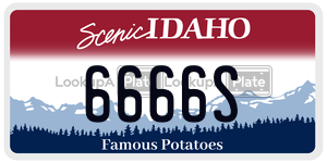 6666S  license plate in ID