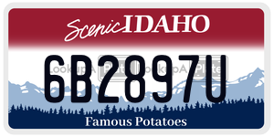 6B2897U  license plate in ID