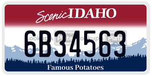 6B34563  license plate in ID