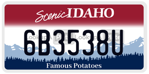 6B3538U  license plate in ID