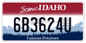 6B3624U  license plate in ID