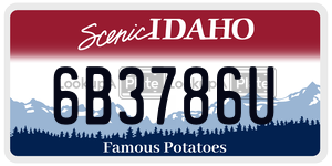 6B3786U  license plate in ID