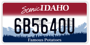 6B5640U  license plate in ID