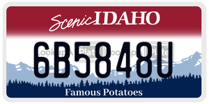 6B5848U  license plate in ID