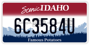 6C3584U  license plate in ID
