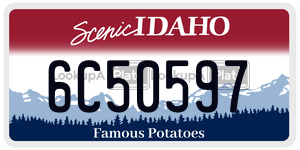 6C50597  license plate in ID