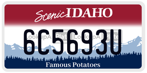 6C5693U  license plate in ID