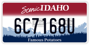 6C7168U  license plate in ID