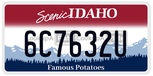 6C7632U  license plate in ID