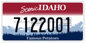7122001  license plate in ID