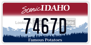 7467D  license plate in ID