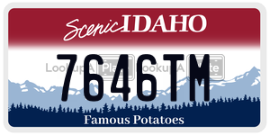7646TM  license plate in ID