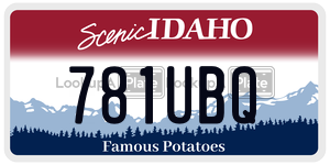 781UBQ  license plate in ID