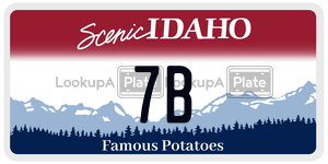 7B  license plate in ID