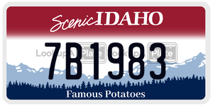 7B1983  license plate in ID
